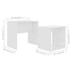 Coffee Table Set Chipboard Accent Side Nesting Tables High Gloss White
