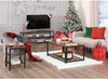 2-Tier Wooden Coffee Table Retro Industrial Style Side Desk Living Room Shelf