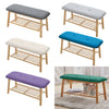 2 Tier Wooden Shoe Rack Storage Bench Bed End Stool Velvet Fabric Padded Seat