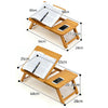 64cm Bamboo Wood Serving Breakfast Lap Tray Table Mate Bed Tray With Folding Leg