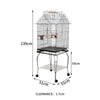 139cm Large Rolling Parrot Cage Open Playtop Bird Cage for Small Bird Parakeet