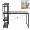 Wooden Computer Desk PC Study Table with 4 Tier Shelves Home Office Workstation