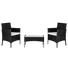 Rattan Garden 4 Pcs Furniture Set Conservatory Patio Outdoor Table Chairs Lounge