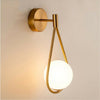LED Nordic Brass Glass Wall Lamp Simple Personality Living Room Corridor Bedside