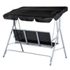 Outsunny Metal Swing Chair Garden Hammock 3 Seater Patio Bench Canopy Lounger