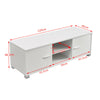 White TV Stand Cabinet Unit 2 Door Cupboard Entertainment 120cm for 22"-49"