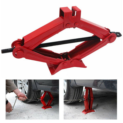 1Ton Tonne Scissor Wind Up Jack for Car Van Garage-Chromed Crank Speed Handle UK
