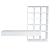 White Gloss Media Wall with Storage - Everett EVE002