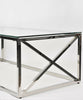 Glass Coffee Table Chrome Stainless Steel Modern Tempered Glass Living Room