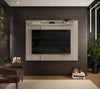 Wall Mounted TV Back Panel Floating Media Centre Unit Shelf Matt Grey Extendable