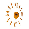 3D DIY Wall Clock Roman Numerals Luxury Mirror Sticker Home Decor Living Room
