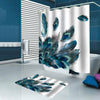 4PCS 180cm Waterproof Shower Curtain +Toilet Mats Extra Long Peacock T