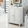 White Sideboard 2 Door Cabinet Cupboard Unit 3 Shelves Storage Bathroom Kitchen