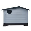 Large Plastic Dog Kennel Hutch Pet House Shelter With Metal Door Indoor Outdoor