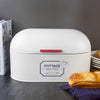 Vintage Bread Box Metal Bread Bin Curved Lid Large Oval Loaf Storage Container