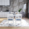 Classic Solid Wooden Dining Table and 4 Chairs Set Grey Kitchen Home Furniture