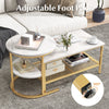 Set of 2 Coffee Nesting Table Set Detachable 2-Tier Sofa Side Table Faux Marble