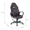 Vinsetto PU Leather Office/ Gaming Chair Adjustable Padded Swivel Black/Red