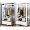 Heavy Duty Metal Wood Garment Shelf Clothes Storage Rack Coat Hanger Shoes Stand