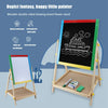 Kids Easel Wooden 2in 1 Blackboard Whiteboard White Drawing Writing Chalk Board