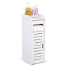 White Slim Bathroom Cabinet Shelf Storage Cupboard Toilet Unit Free Standing UK