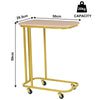 C-Shaped Sofa Side Table Golden Metal Frame End Coffee/Snack Table Living Room