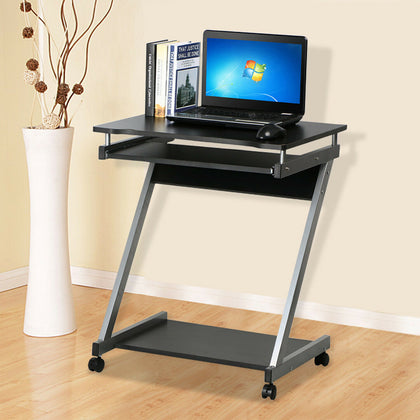 Corner Computer Desk Small Spaces on Castors PC Table Bedroom Home Office Study