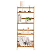 4 Tier Ladder Bookshelf Shelf Unit Bamboo Bookcase Bathroom Storage Display Rack