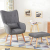 Occasional Armchair Wing Back Accent Chair and Footstool Living Bedroom Lounge