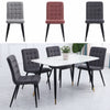 Set of 4 Dining Chairs Padded Seat Retro Metal Legs Office Kitchen Lounge Chair