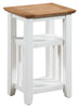 Small Oak Off White Painted Magazine Rack Side Table | Wooden Coffee/End Stand