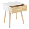 1 Drawer Pine Wood Bedside Table Cabinet Nightstand Storage Bedroom Furniture