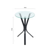 Sofa Side Table Glass Coffee Snack Coffee Desk Laptop Stand End for Living Room