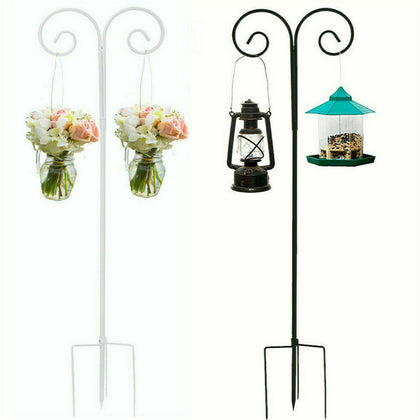 2x Garden Shepherd's Crook Hook Stand For Bird Feeders&Candle Lanterns (max 240c