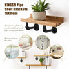 2PCS Pipe Shelf Brackets Industrial Iron Rustic Shelves Wall Floating Supports