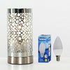 MiniSun Touch Table Lamp - Brushed Chrome Cylinder Dimmer Bedside Light LED Bulb