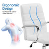 Home Office Chair Leather Computer Desk Chair with Arms for Study or Work White