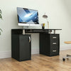 Otley Computer Desk 3 Drawer Laptop PC Study Table Workstation Home Office Black