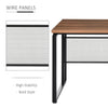 Modern Wooden Computer Desk Study Standing Writing Table Metal Frame