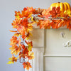 5ft5 Artificial Maple Leaf Garland LED Lighting Autumn Festival Hanging Decor