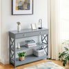 3-Tier Console Table X-Design Hallway Storage Cabinet Sofa Side Table W/ Drawer