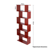 Wood Bookcase Bookshelf S Shape 6 Tier Shelves Free Shelving Storage White Unit