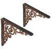 2X Vintage Wall Shelf Brackets Cast Iron Antique Pattern Bracket & Frame Screws