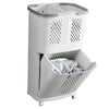 3 Tier Detachable Dirty Clothes Laundry Plastic Hamper Rolling Basket Cart Stand