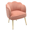 Small Scallop Back Armchair Golden Metal Legs Sofa Chair Dressing Table Chair