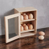 Wooden Egg Cabinet 12 Egg Storage Holder Rack Kitchen Cupboard Stand 2 Tier Unit