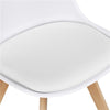 Dining Chairs Set of 4 Soft Padded Seat Tulip Chairs Wooden Legs Kitchen White