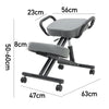 Ergonomic Kneeling Chair Adjustable PU Leather Padded Seat Rolling Posture Stool