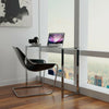 Glass Console Table Clear Chrome Legs Modern Hall Side Table Living Room