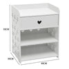 White Bedside Table Bedroom Cabinet Nightstand With 1 Drawer & 2 Shelf Furniture